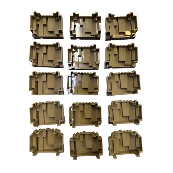 Lego Other - LEGO 6082 Dark Tan Mountain Rock Panel BURP Lot of 15 Pieces Bulk Terrain